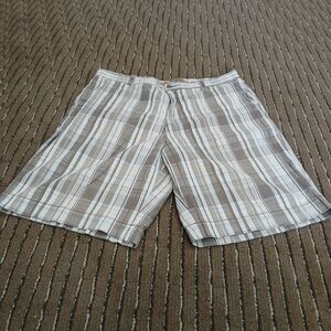 Tommy Bahama Flat Front Plaid Silk Blend Casual Shorts Men's Size 36